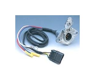 Heavy Duty Metal Trailer Adapter 4-Wire Flat to 6-Way Round - Image 1