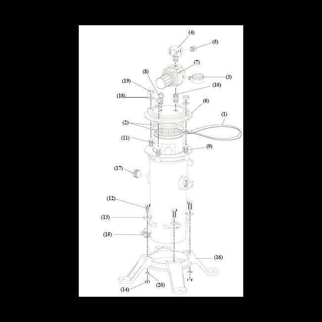 3/8" NPT Cross Manifold for CPF-80 Breathing Filters - Image 1