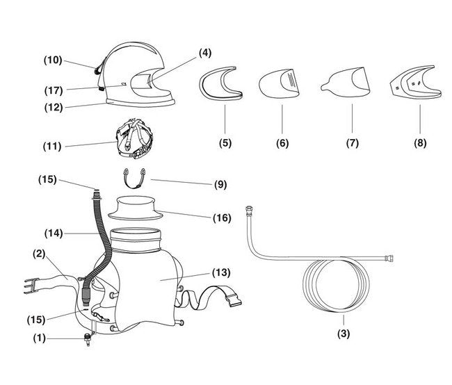 1/2" x 50ft Respirator Hose for Apollo 60 LP Helmet - Image 1