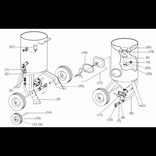 Clemco Zero Blasting Systems 1 1/4" Wye Pressure Pot - Image 1