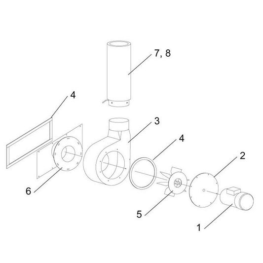 Zero BNP Sand Blast Cabinet Damper Assembly, 7" 900 CFM - Image 1