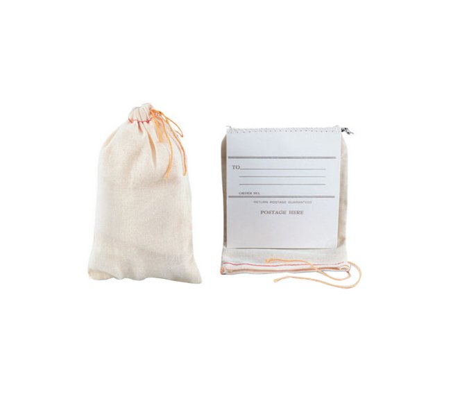 6x10 Cotton Cloth Part Bag with Drawstring Ties - Image 1