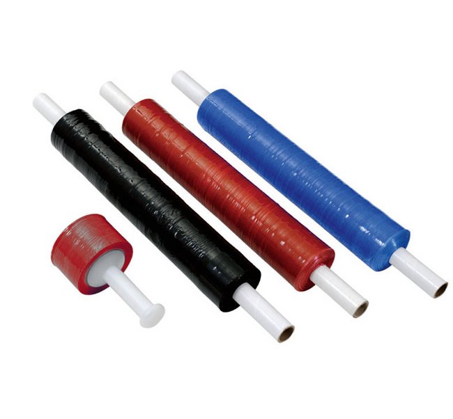 Black Opaque Colored Cast Stretch Wrap 80 Gauge, 20" x 1000ft, Pack of 4 Rolls - Image 1