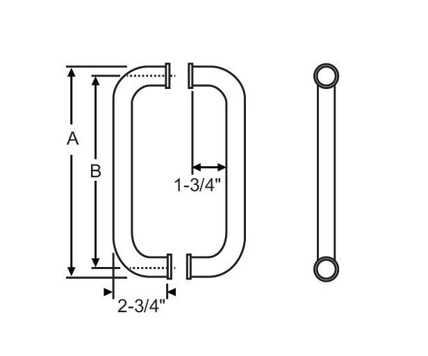 Strybuc Brushed Stainless Steel Commercial Door Pull Handle - Image 2