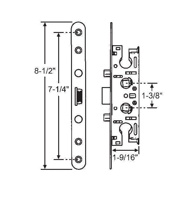 Commercial Storm Door Mortise Lock - Pella, Strybuc Green Finish - Image 1