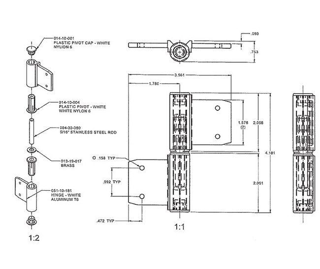 White Deluxe Hinge Kit for Commercial Doors - Image 2
