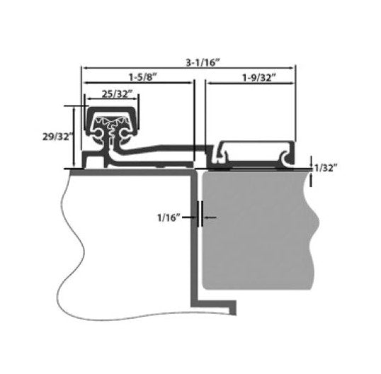 1/16" Clearance Full Surface Continuous Hinge - Strybuc - 83 in - Image 1