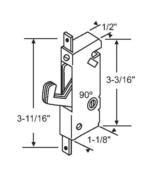Strybuc 90 Degree Square Face Mortise Lock - Image 1