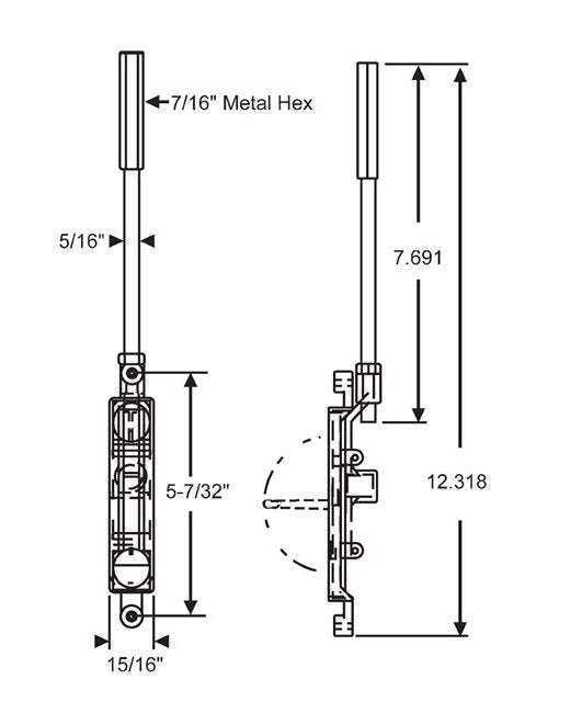 Commercial Flush Bolt with 3/4" Backset - Image 2