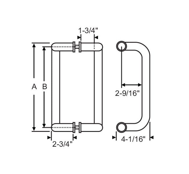 Strybuc 13'' Brushed Stainless Steel Door Pull - Image 2
