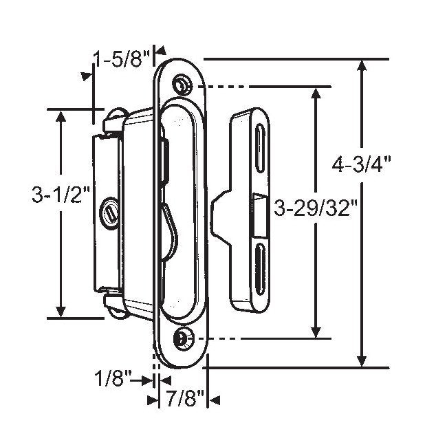 Traco Diagonal Hub Aluminum Finish Mortise Lock - Image 1