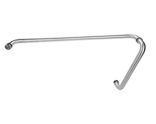 Rockwell Glass Mounted Pull Handle, Polished Stainless Finish - Image 1