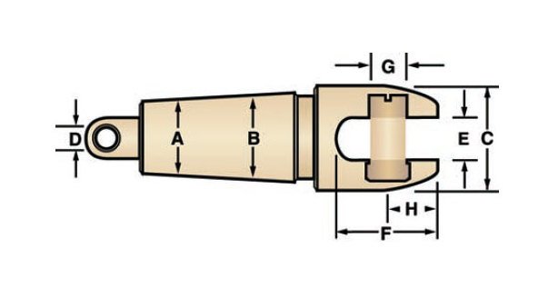 Clevis Head Innerduct Pulling Eyes - 1-1/2" Nominal Size - Image 2