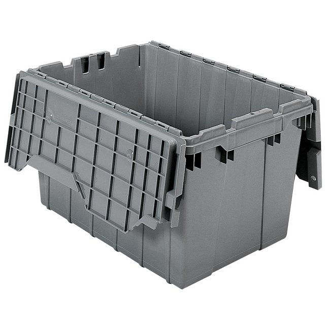 1.6 Cubic Feet Gray Attached Lid Container - Source Equipment Co. - Image 1