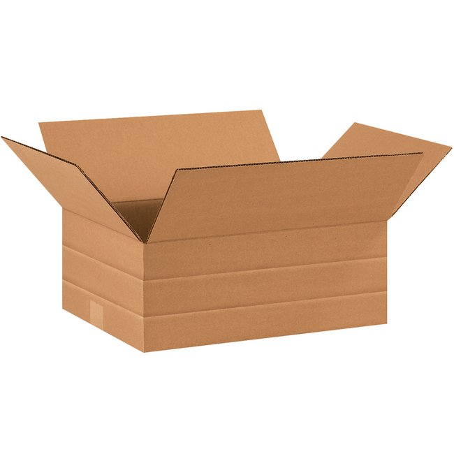 Adjustable Multi-Depth Corrugated Box - 16x12x6 (25-Pack) - Image 1