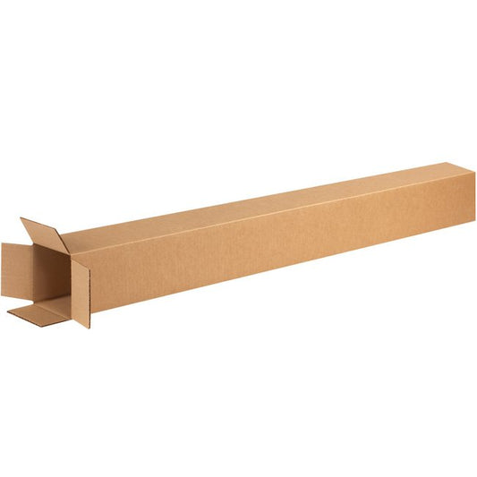 Alpha Tall Corrugated Box - 4x4x74 inches, ECT-32 Kraft, Bundle of 10 - Image 1
