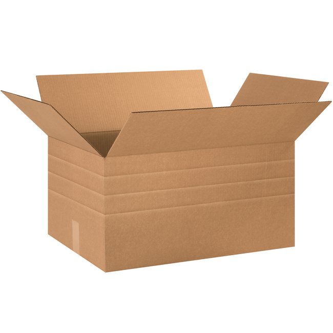 Multi-Depth 24x16x12 ECT-32 Kraft Corrugated Box - Bundle of 15 - Image 1