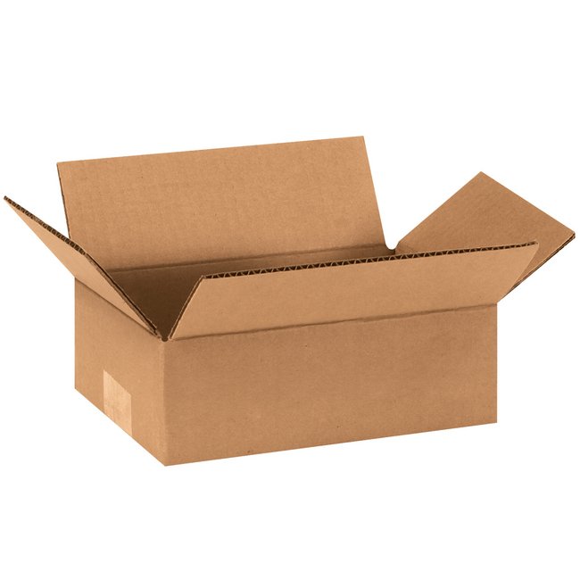 9x6x3 Flat Corrugated Box - Pack of 25, Kraft ECT-32 - Image 1