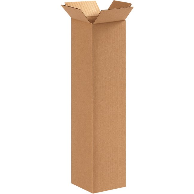 Alpha Tall Corrugated Box - 4x4x16 inches - Image 1