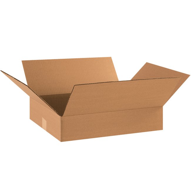 18x14x4 Flat Corrugated Box - Kraft ECT-32 (Bundle of 25) - Image 1