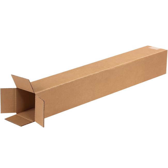 Long Kraft Tall Corrugated Box - 4x4x28 (Pack of 25) - Image 1