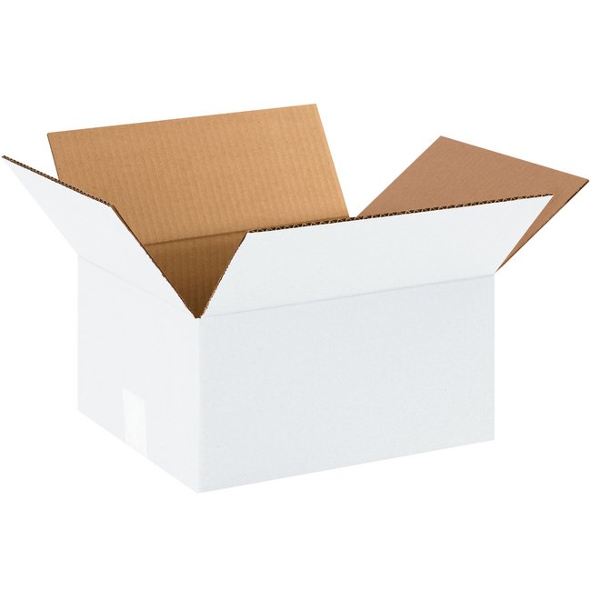 Alpha 12x10x6 ECT-32 White Corrugated Box Bundle (25 Pack) - Image 1