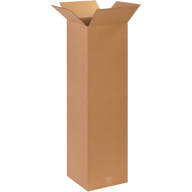 14x14x48 Tall Kraft Corrugated Box, ECT-32, Pack of 10 - Image 1