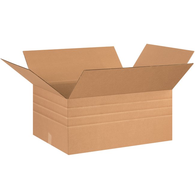 Adjustable Depth 26x20x12 Kraft Corrugated Box Bundle (Pack of 10) - Image 1