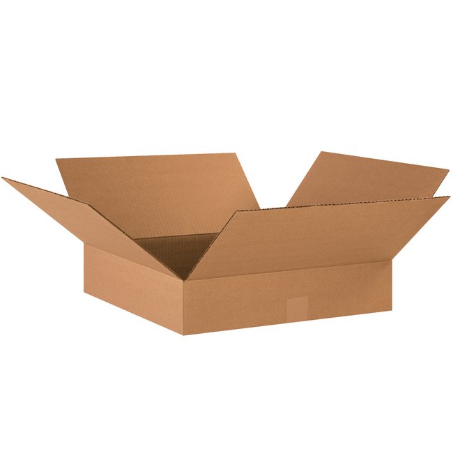 17x17x4 Flat Corrugated Box - ECT-32 Kraft, Bundle of 25 - Image 1