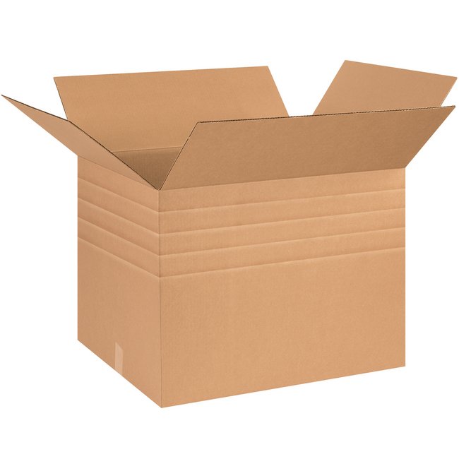Heavy-Duty Multi-Depth Corrugated Box, 26x20x20 in - Image 1