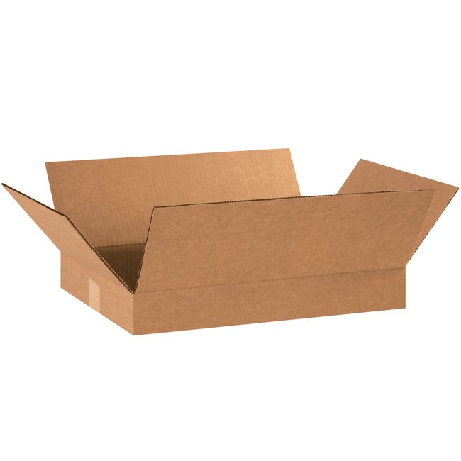 18x12x2 Flat Corrugated Box - ECT-32 Kraft, 25-Pack - Image 1
