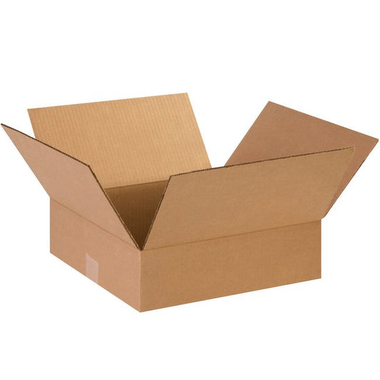 14x14x4 Flat Corrugated Box - ECT-32 Single Wall, Kraft - Bundle of 25 - Image 1