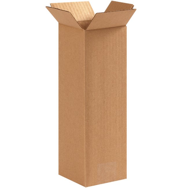 Alpha Packaging, Inc. 4x4x12 Tall Corrugated Box - Image 1