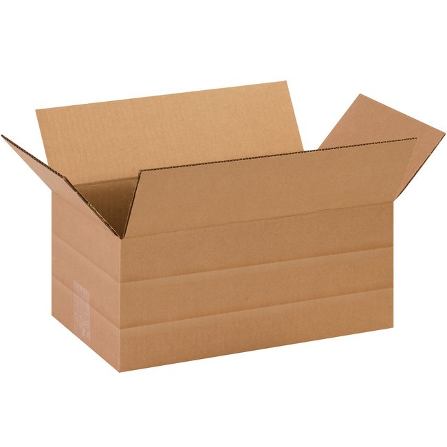 Adjustable Multi-Depth Corrugated Box, 14.5x8.75x6 in - Image 1