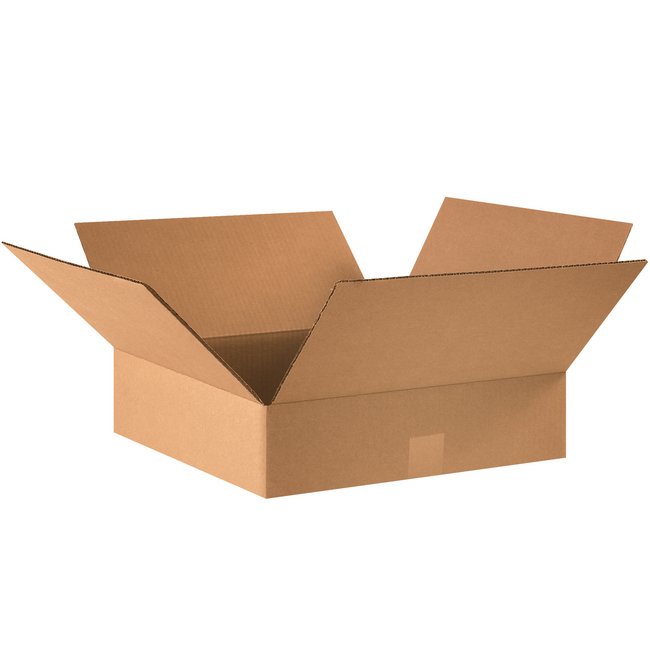 16x16x4 Flat Corrugated Box - ECT-32 Kraft, Bundle of 25 - Image 1