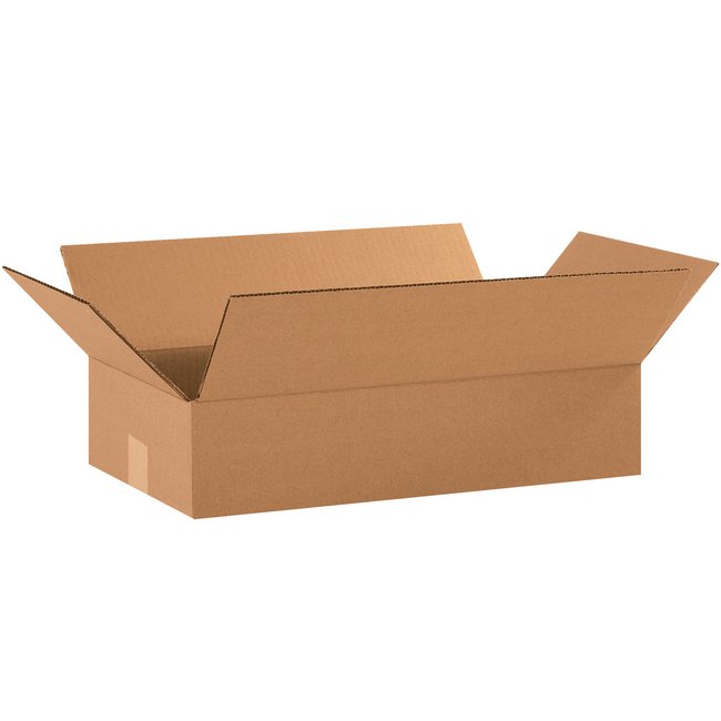 Alpha Packaging 18x10x4 Kraft Flat Corrugated Box (Bundle of 25) - Image 1