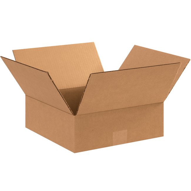 Alpha Packaging, Inc. 12x12x4 Flat Corrugated Box Bundle (25 Pack) - Image 1