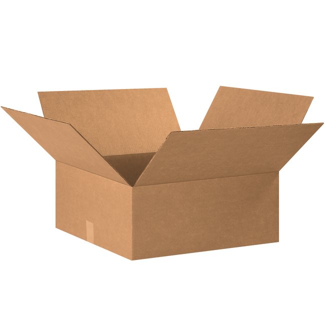 20x20x8 Kraft Flat Corrugated Box - Image 1