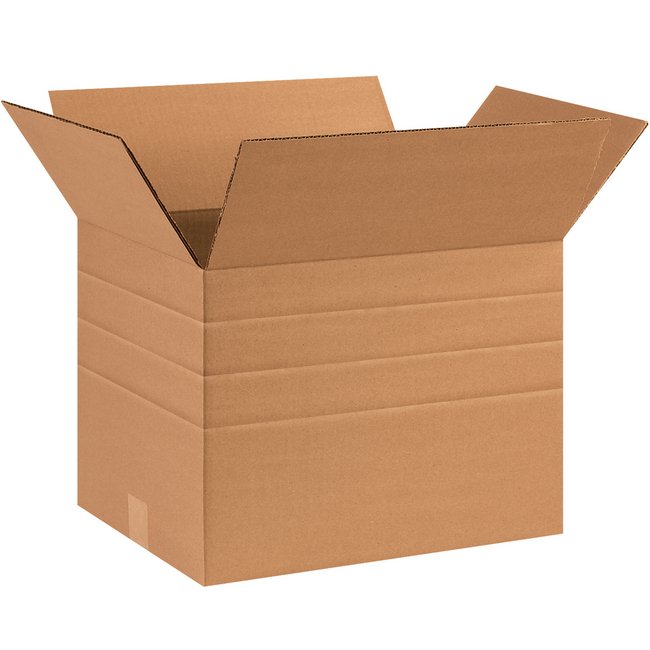 Multi-Depth Corrugated Box - 16x12x12 inches, ECT-32 Kraft, Pack of 25 - Image 1