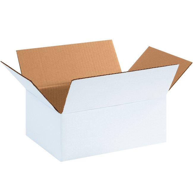 White 11-3/4x8-3/4x4-3/4 in Corrugated Shipping Box (ECT-32, Pack of 25) - Image 1