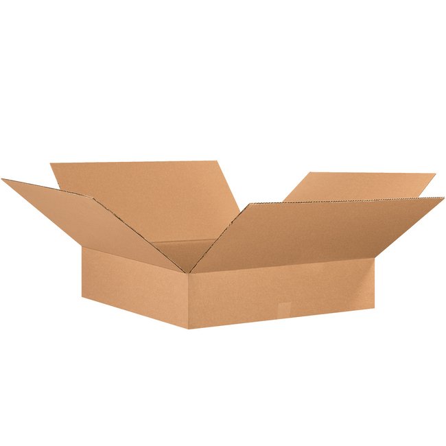 26x26x8 Flat Corrugated Box - Kraft ECT-32, Bundle of 10 - Image 1