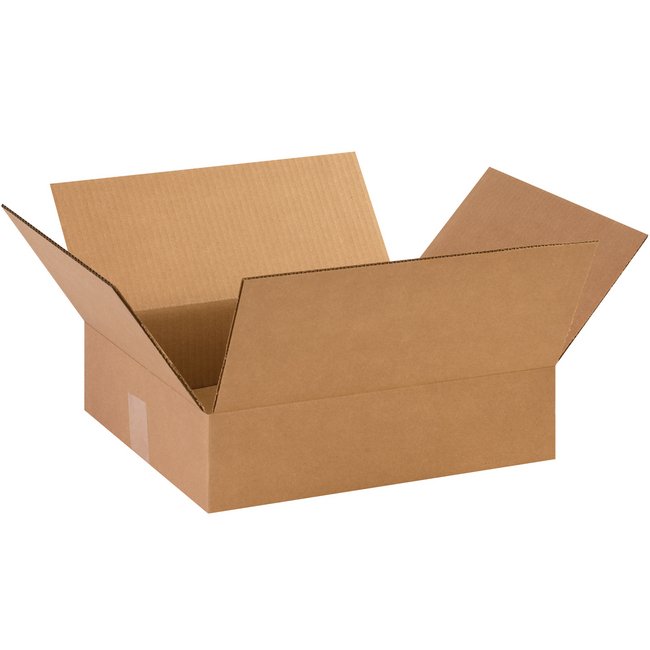 14-3/8x12-1/2x3-1/2 Flat Corrugated Box (25-Pack) - Image 1