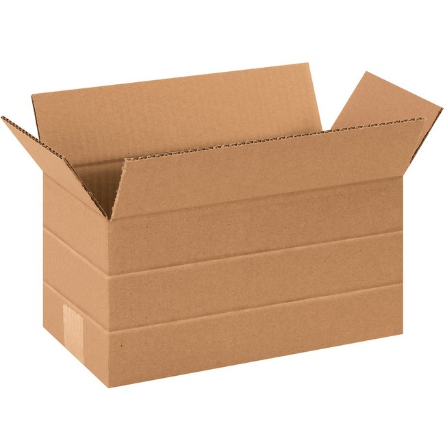 Multi-Depth Corrugated Box - 12x6x6 in, ECT-32 Kraft, Pack of 25 - Image 1