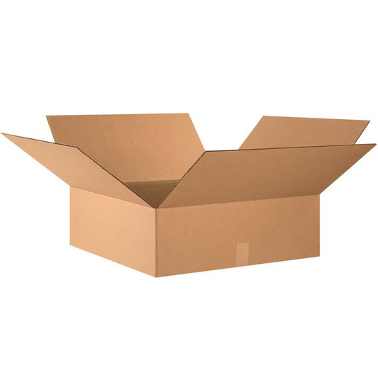 24x24x8 Flat Corrugated Box - ECT-32 Kraft, Bundle of 10 - Image 1