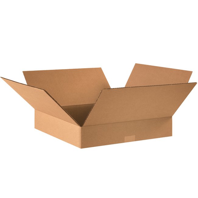 16x16x3 Flat Corrugated Box - ECT-32 Kraft, Bundle of 25 - Image 1