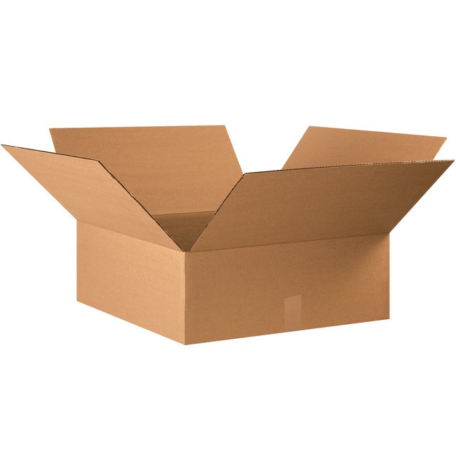 22x22x8 Flat Corrugated Box - Kraft ECT-32, Bundle of 15 - Image 1