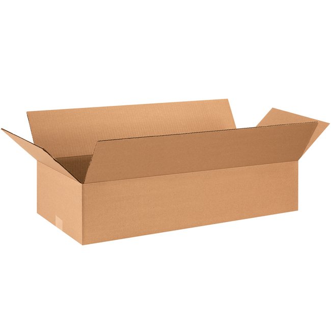 28x12x6 Flat Corrugated Box - ECT-32 Kraft, Pack of 25 Bundles - Image 1