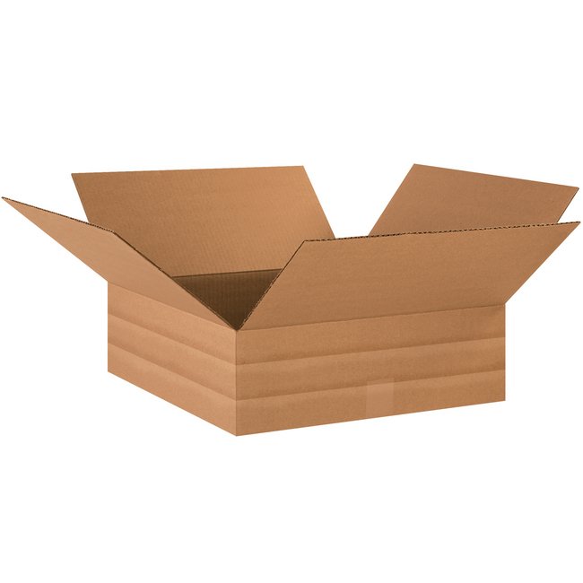 18x18x6 Multi-Depth Corrugated Box - Pack of 20, Kraft ECT-32 - Image 1