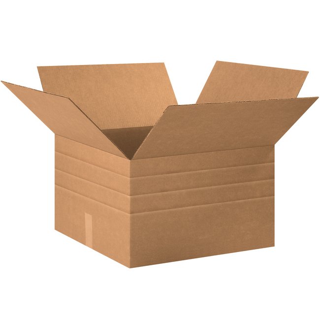 Multi-Depth Corrugated Box - 20x20x12 in, ECT-32 Kraft, 15-Pack - Image 1