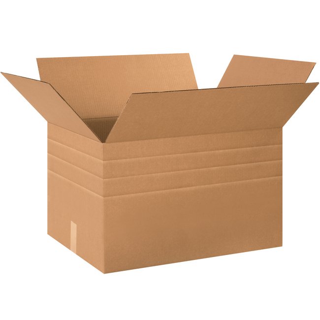 Adjustable Multi-Depth Corrugated Box - 24x18x18 in - Image 1